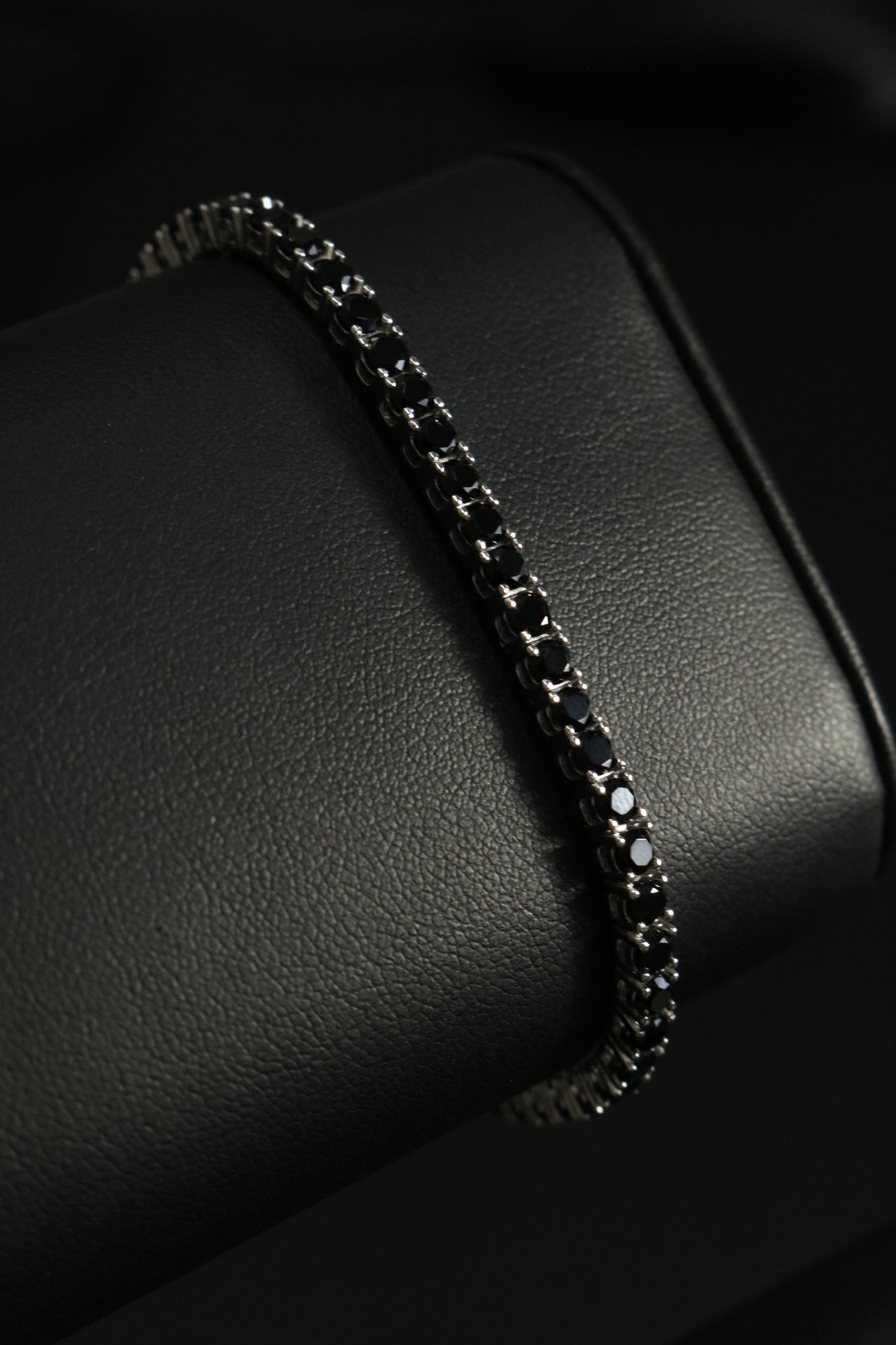 Tennis Negro Plata .925 4mm