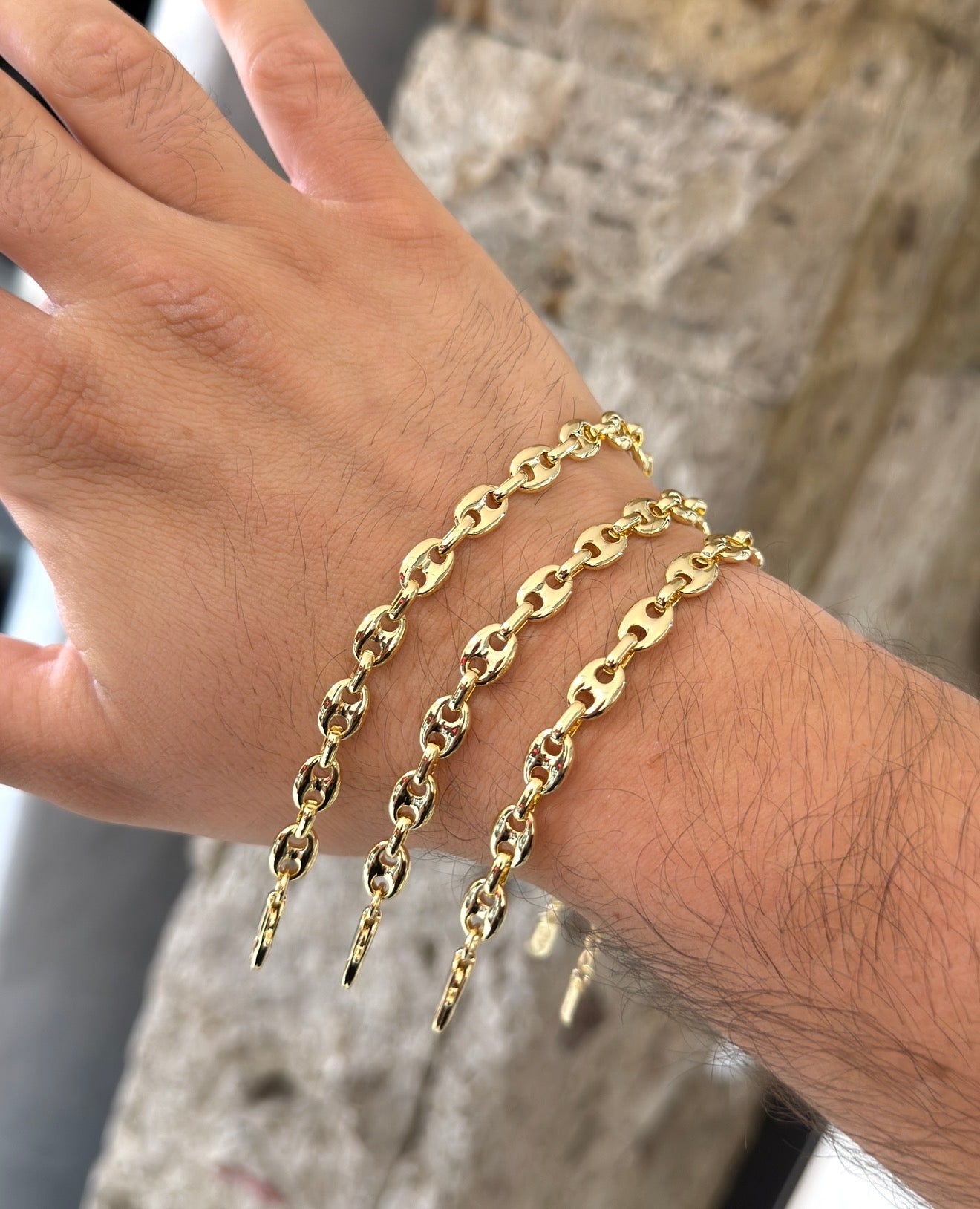 Pulso Gucci Link Laminado 18k Ajustable 17-20cm