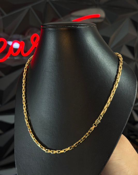 Cadena Espiga Flat Laminado 18k 4mm y 50cm