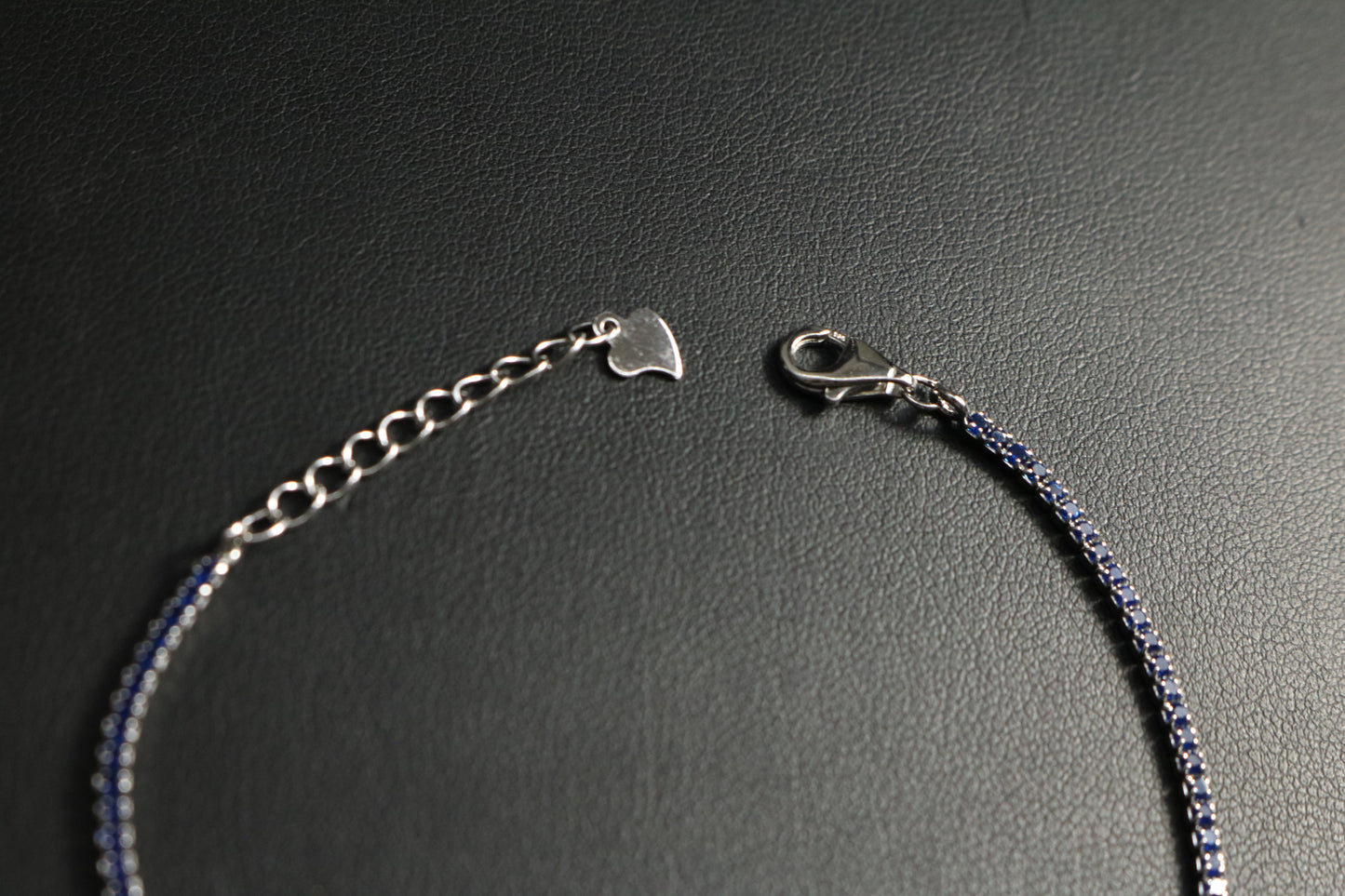 Tennis Azul Plata .925 2mm 17-20cm