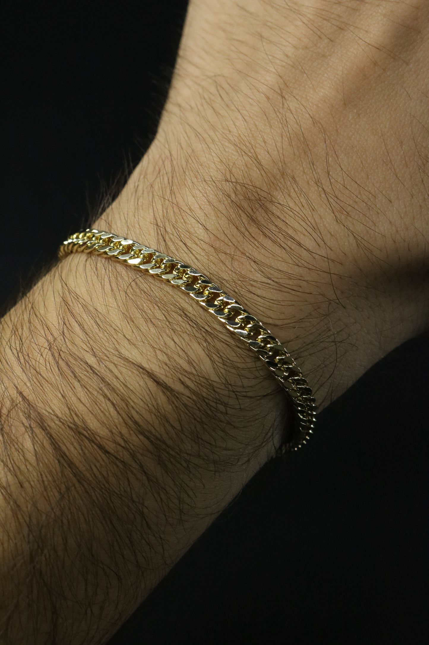 Pulso Barbado Pegado Dorado 5mm 19cm