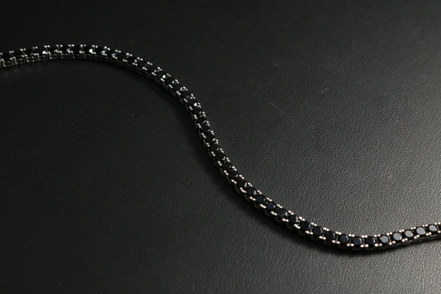 Tennis Negro Plata .925 4mm