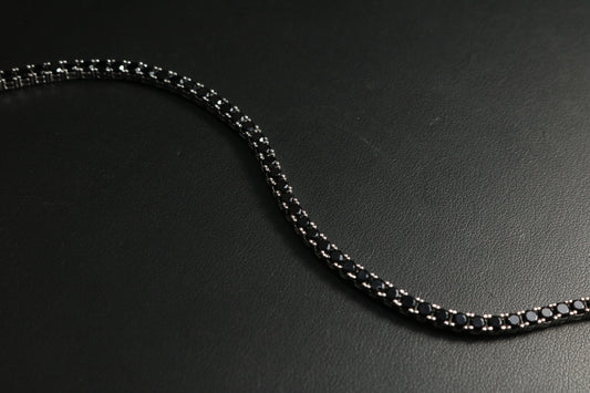 Tennis Negro Plata .925 4mm