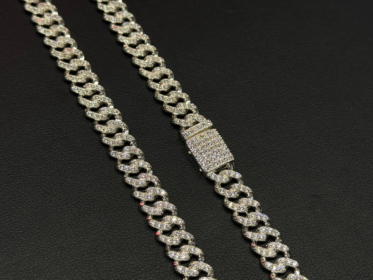Conjunto Cadena y Pulso Miami Iced Mini Plata .925