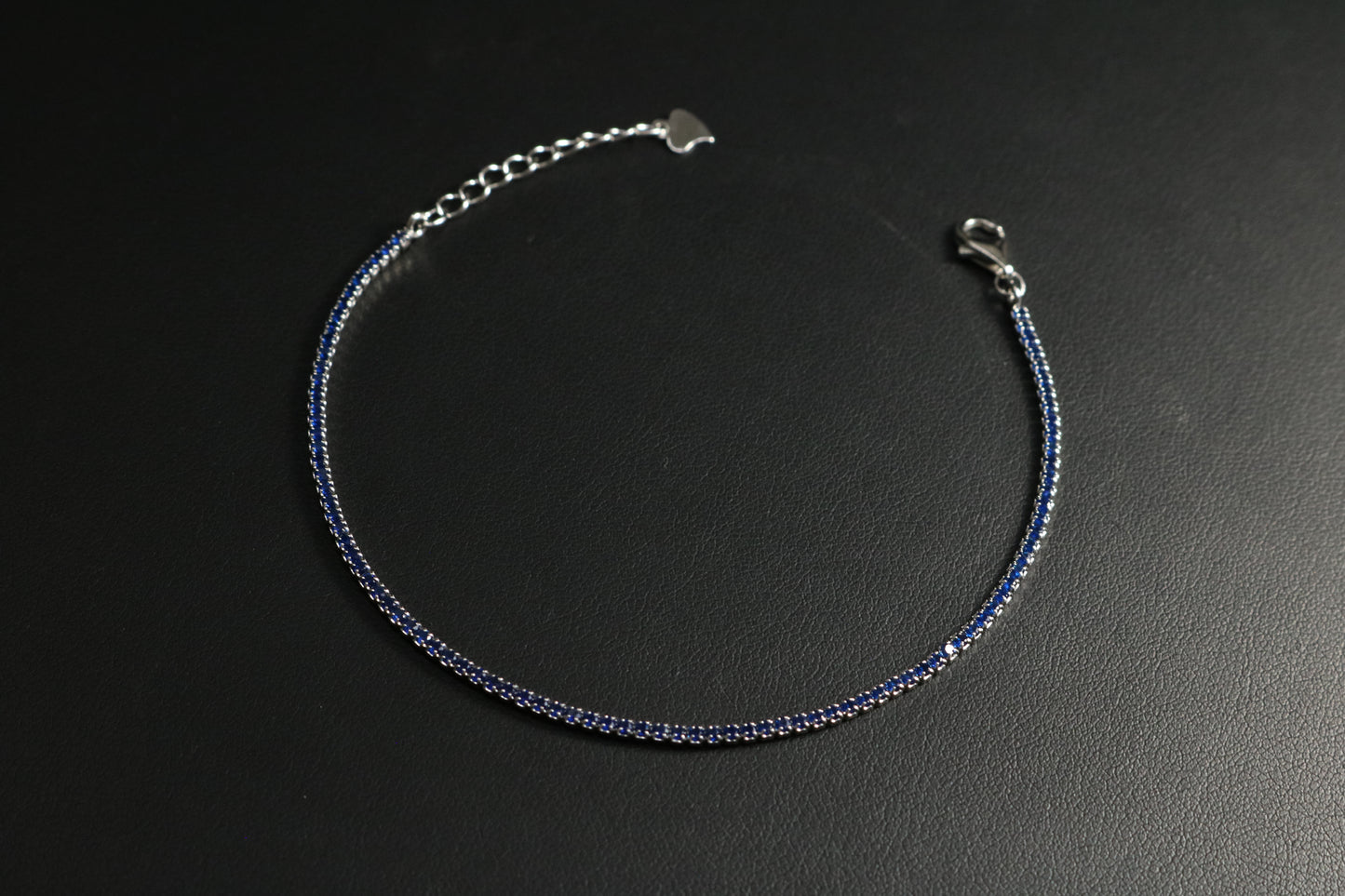 Tennis Azul Plata .925 2mm 17-20cm