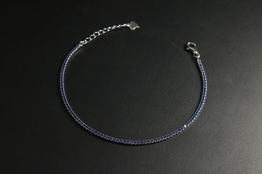 Tennis Azul Plata .925 2mm 17-20cm