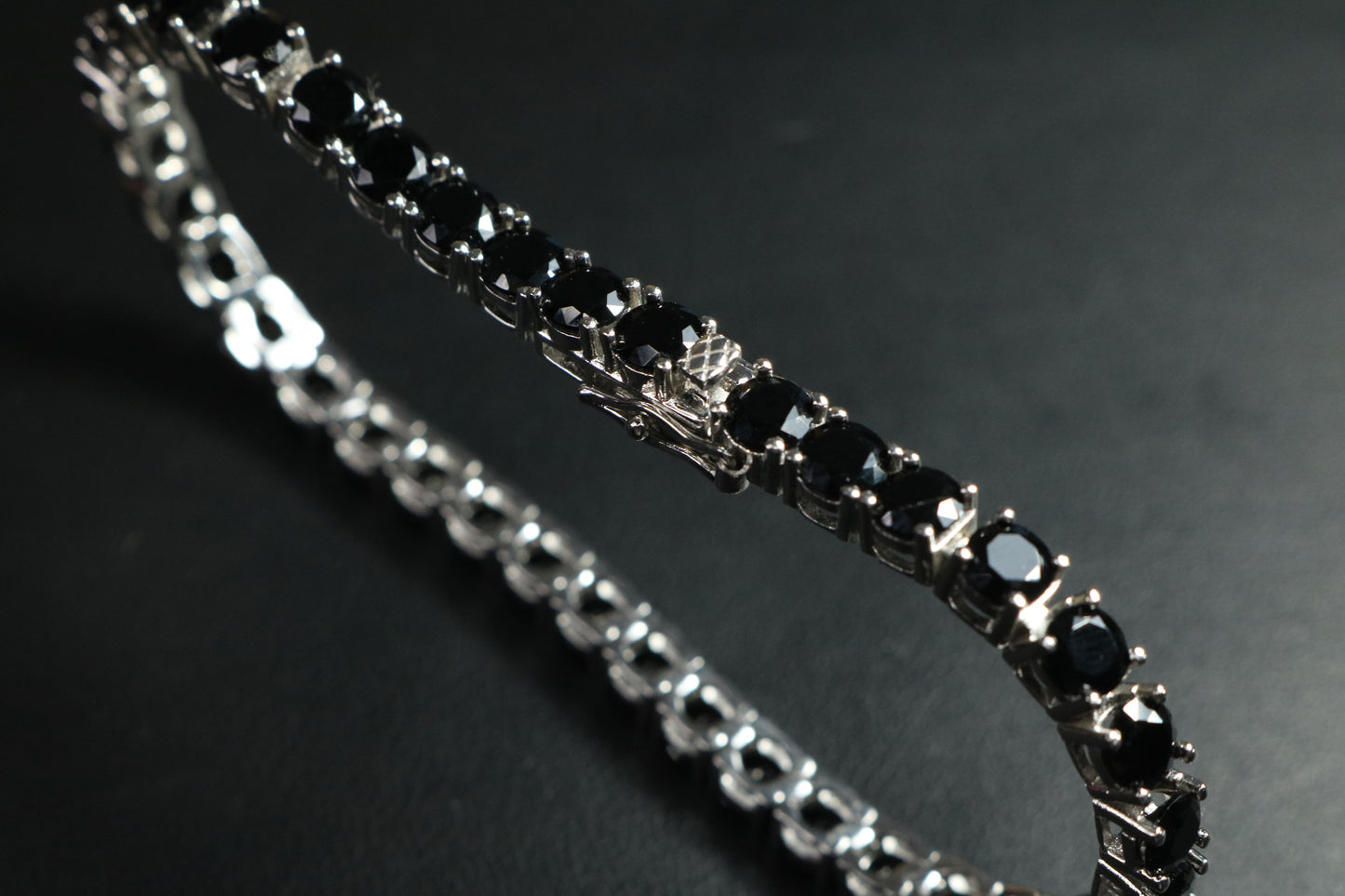 Pulso Tennis Black 6mm 20cm Plata .925