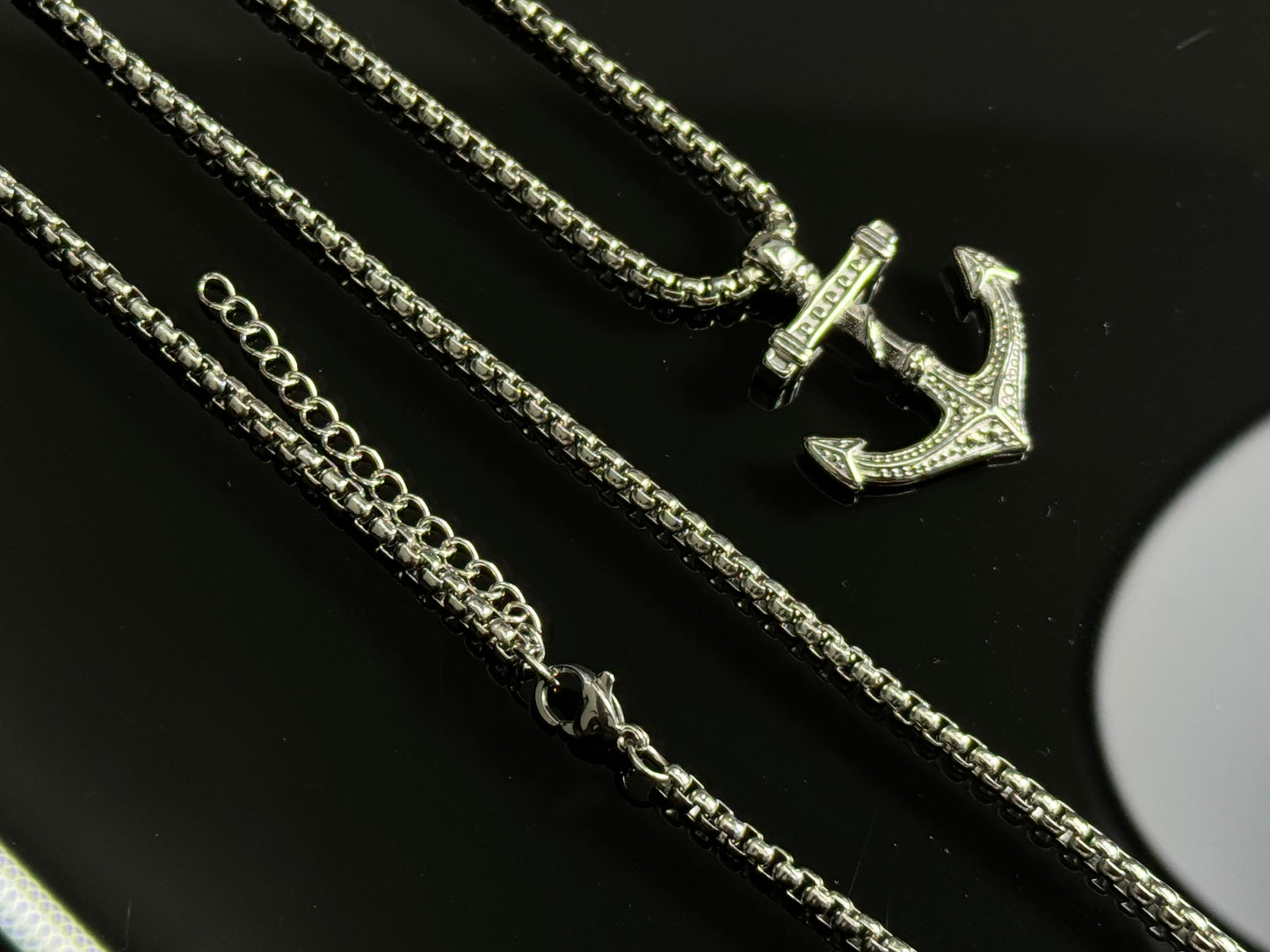 Ancla Plateada / Veneciana Cilindro 4mm 60cm