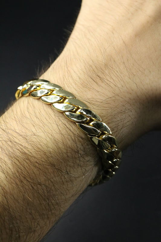 Pulso Barbado Dorado 12mm 20cm