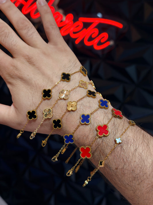 Pulsos Trébol Dorado Ajustables