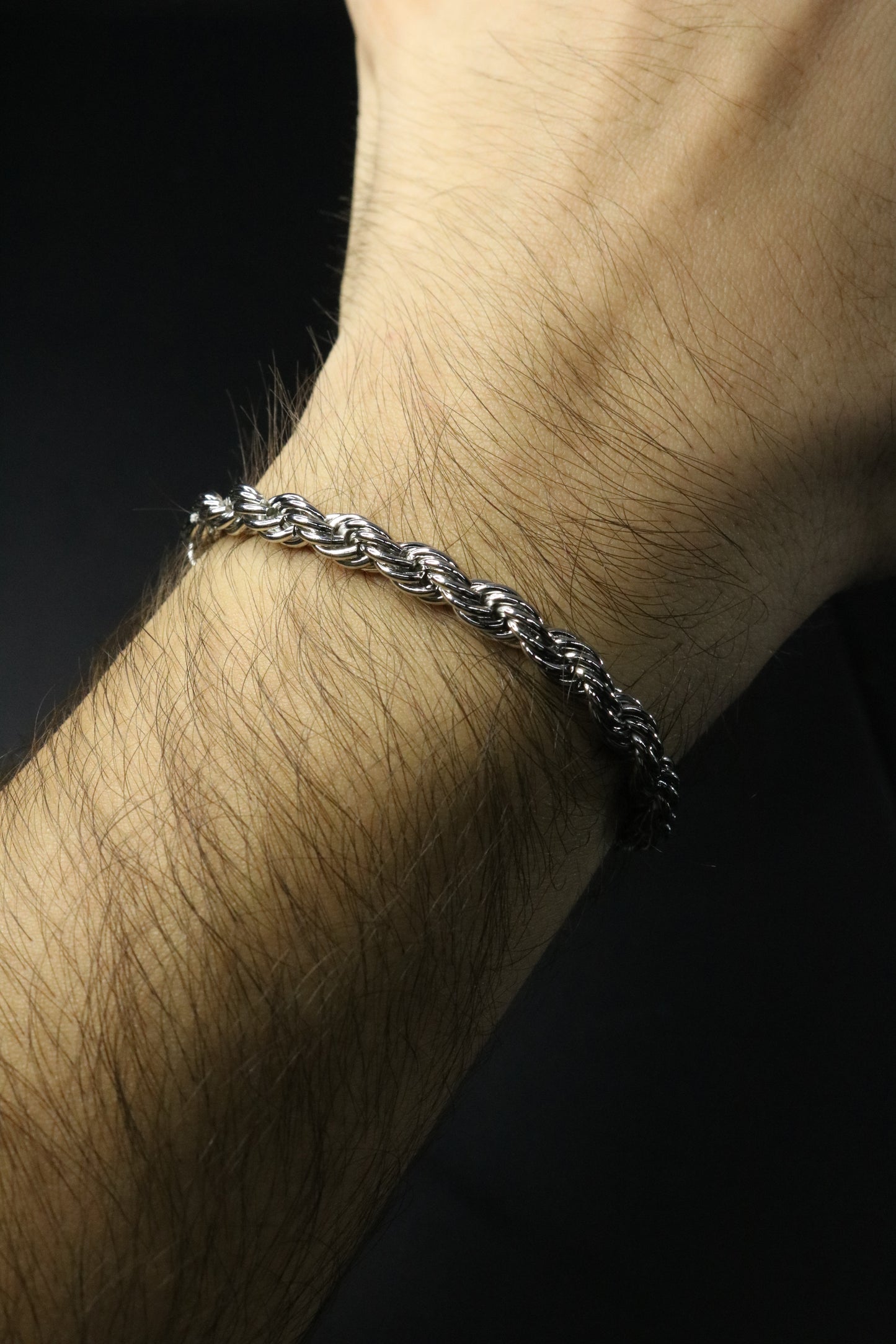 Pulso Torzal Plateado 9mm Ajustable 19-23cm