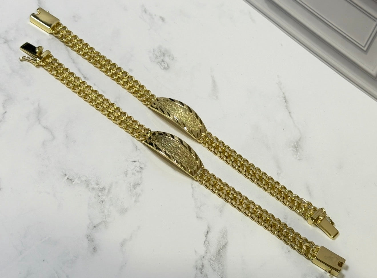 Pulso Petatillo Laminado 18k 10mm y 21cm